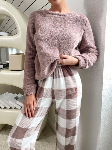 Conjunto de pijama con estampado de cuadros de búfalo Conjunto de pijama con estampado de cuadros de búfalo