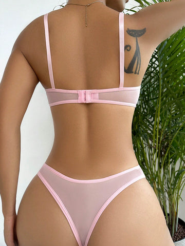 Set de lencería con encaje floral con aro Set de lencería con encaje floral con aro