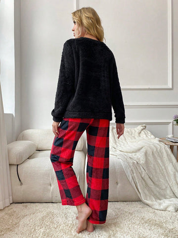 Conjunto de pijama con estampado de cuadros de búfalo Conjunto de pijama con estampado de cuadros de búfalo