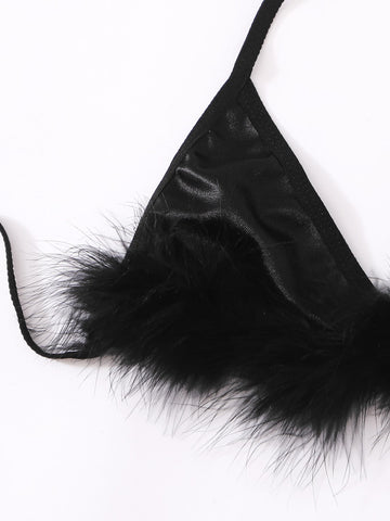 6 piezas traje sexy con conejo tanga triángulo mullido 6 piezas traje sexy con conejo tanga triángulo mullido