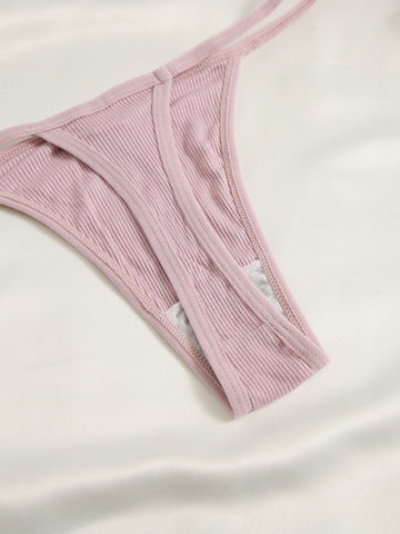 7 piezas Tanga simple de canalé 7 piezas Tanga simple de canalé