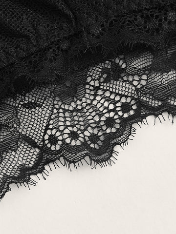 Set de lencería con encaje en contraste Set de lencería con encaje en contraste