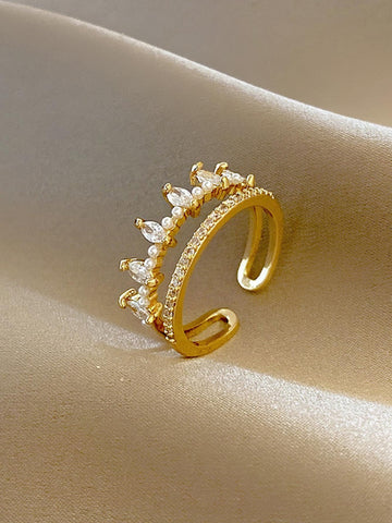 Anillo abierto zirconia cúbica adorno Anillo abierto zirconia cúbica adorno