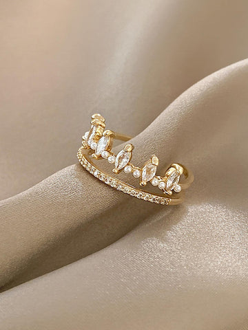 Anillo abierto zirconia cúbica adorno Anillo abierto zirconia cúbica adorno