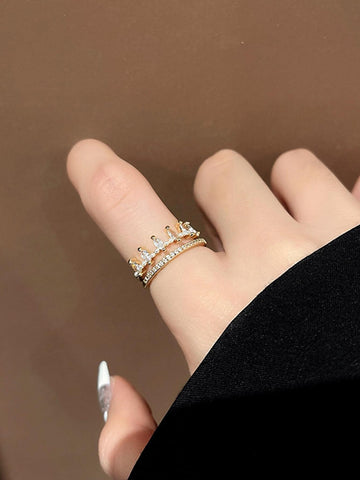 Anillo abierto zirconia cúbica adorno Anillo abierto zirconia cúbica adorno