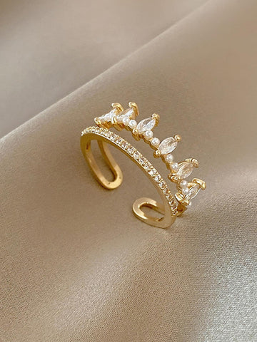 Anillo abierto zirconia cúbica adorno Anillo abierto zirconia cúbica adorno