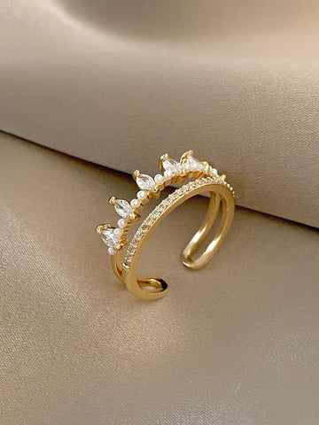 Anillo abierto zirconia cúbica adorno Anillo abierto zirconia cúbica adorno