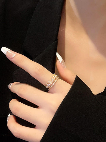 Anillo abierto zirconia cúbica adorno Anillo abierto zirconia cúbica adorno