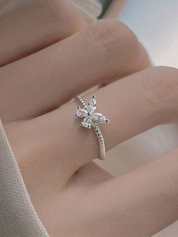 Anillo Ajustable Abierto Con Forma De Mariposa Anillo Ajustable Abierto Con Forma De Mariposa