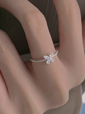 Anillo Ajustable Abierto Con Forma De Mariposa Anillo Ajustable Abierto Con Forma De Mariposa