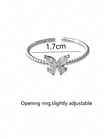 Anillo Ajustable Abierto Con Forma De Mariposa Anillo Ajustable Abierto Con Forma De Mariposa
