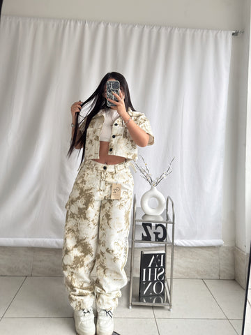 Set Kira camuflado beige (camisa y Jean)