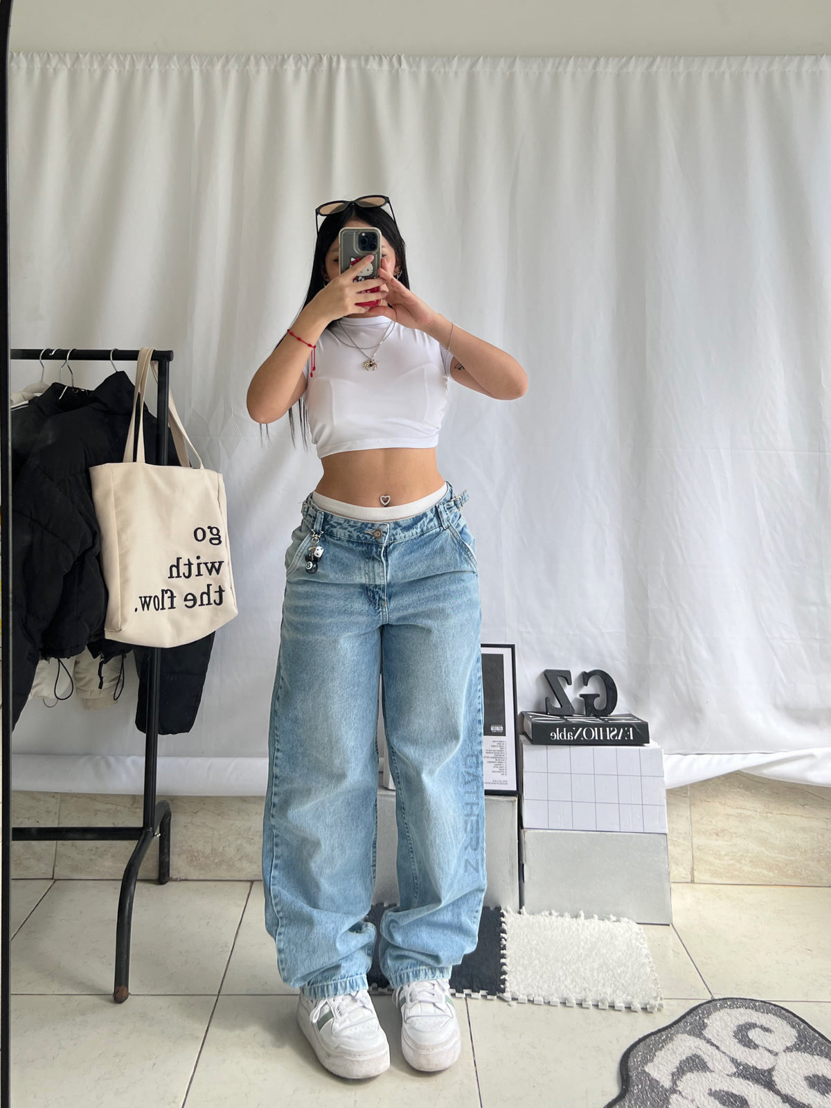 Baggy skatter con ajuste azul