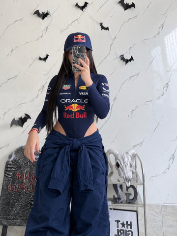Disfraces Fórmula 1 , Redbull y Mercedes mujer ref 02( body , overol , gorra)
