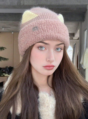 Gorro de punto con orejas cálido para invierno