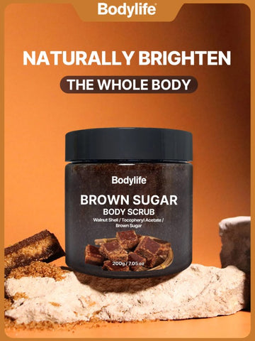 Exfoliante corporal de coco y vainilla con sal marina, 200g, Exfoliante y humectante, Aroma tropical, Limpieza profunda