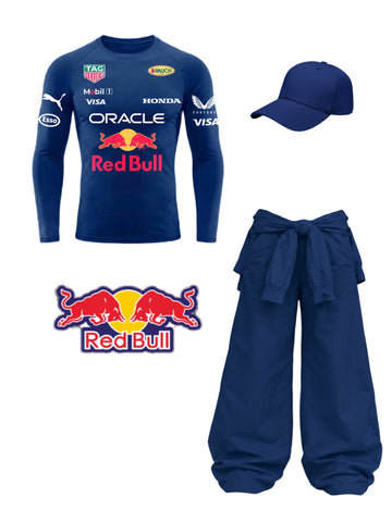 Disfraces Fórmula 1 , Redbull y Mercedes hombre ref 02( blusa , overol , gorra)