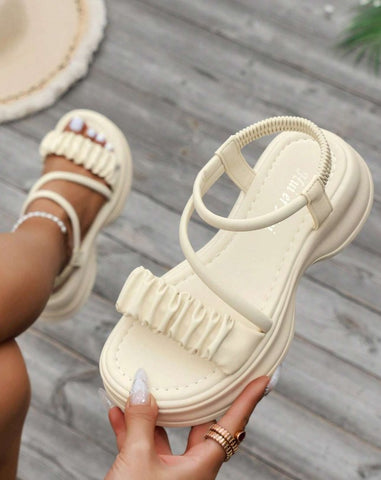 Sandalias De Tacón De Cuña Para Mujeres Con Suela Gruesa, Nuevo Estilo De Verano, De Estilo Romano