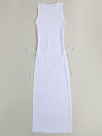 Cover up de malla transparente sin set bikini