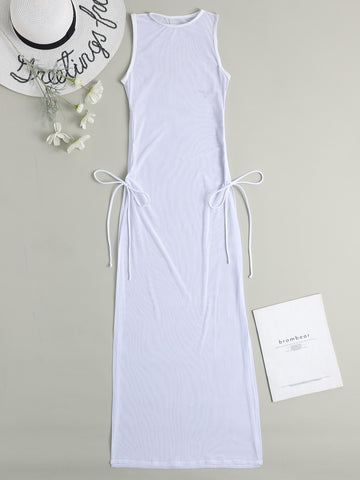 Cover up de malla transparente sin set bikini