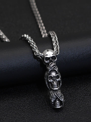 Collar con colgante de calavera para hombres