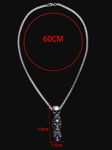 Collar con colgante de calavera para hombres