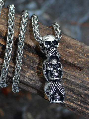 Collar con colgante de calavera para hombres