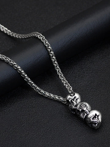 Collar con colgante de calavera para hombres