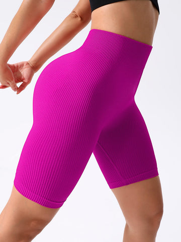 Shorts biker deportivos tejido de canalé control de barriga