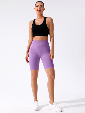 Shorts biker deportivos tejido de canalé control de barriga