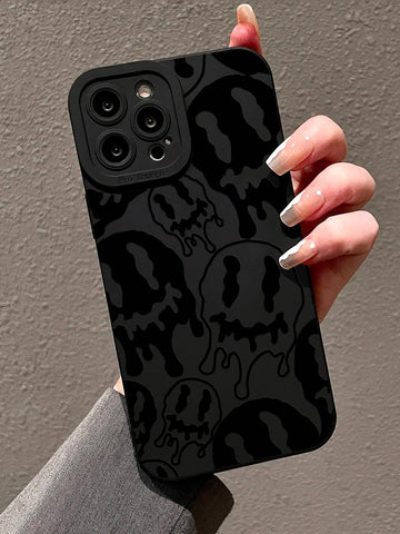 Funda para teléfono con patrón de cara de dibujos animados compatible con iPhone15/15Plus/15Pro/15Promax