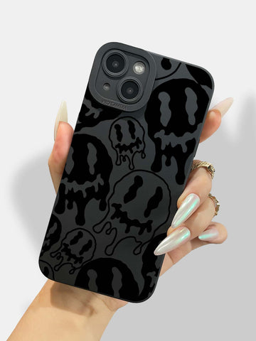 Funda para teléfono con patrón de cara de dibujos animados compatible con iPhone15/15Plus/15Pro/15Promax