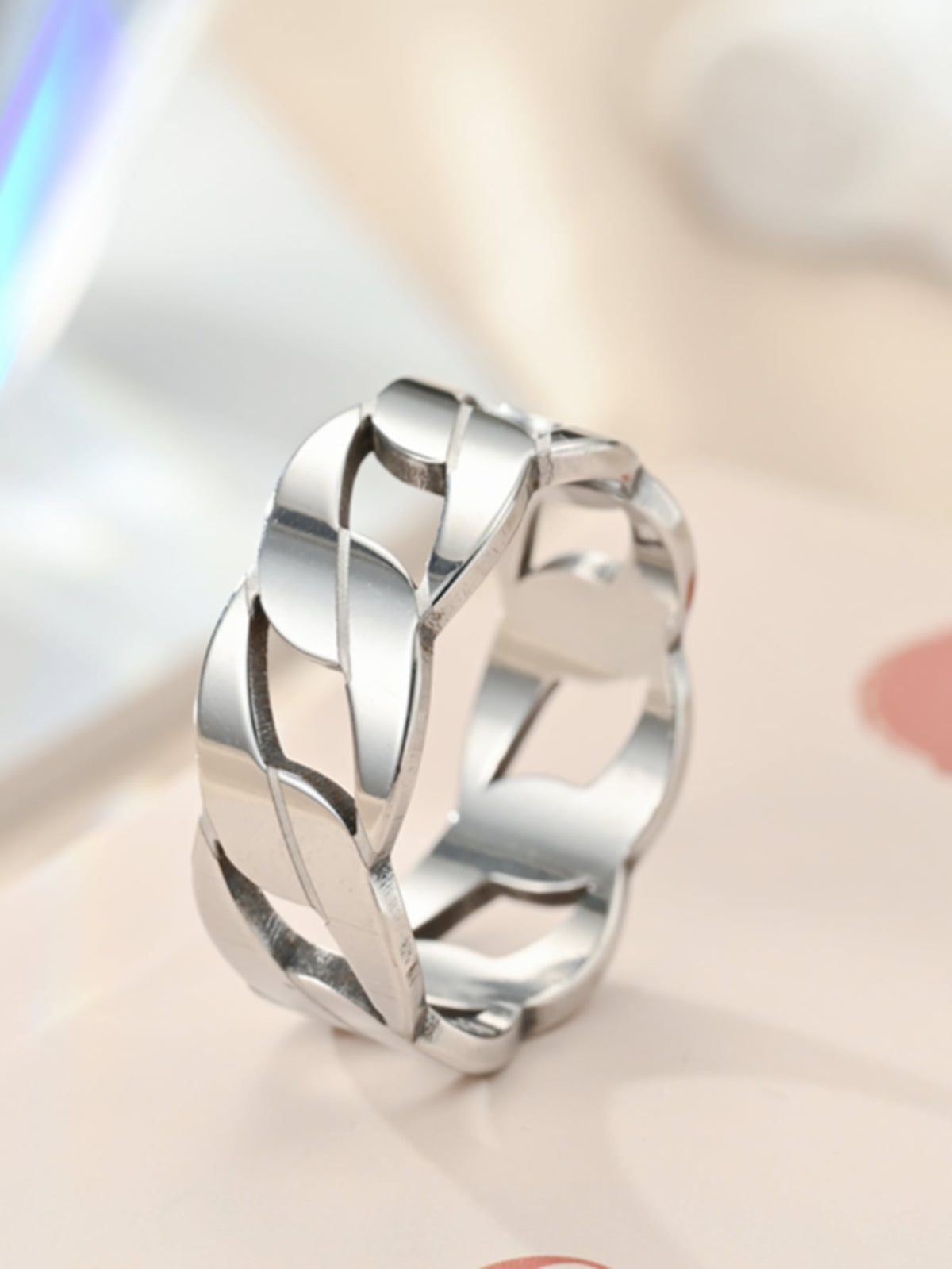 Anillo de acero para hombre, personalidad elegante
