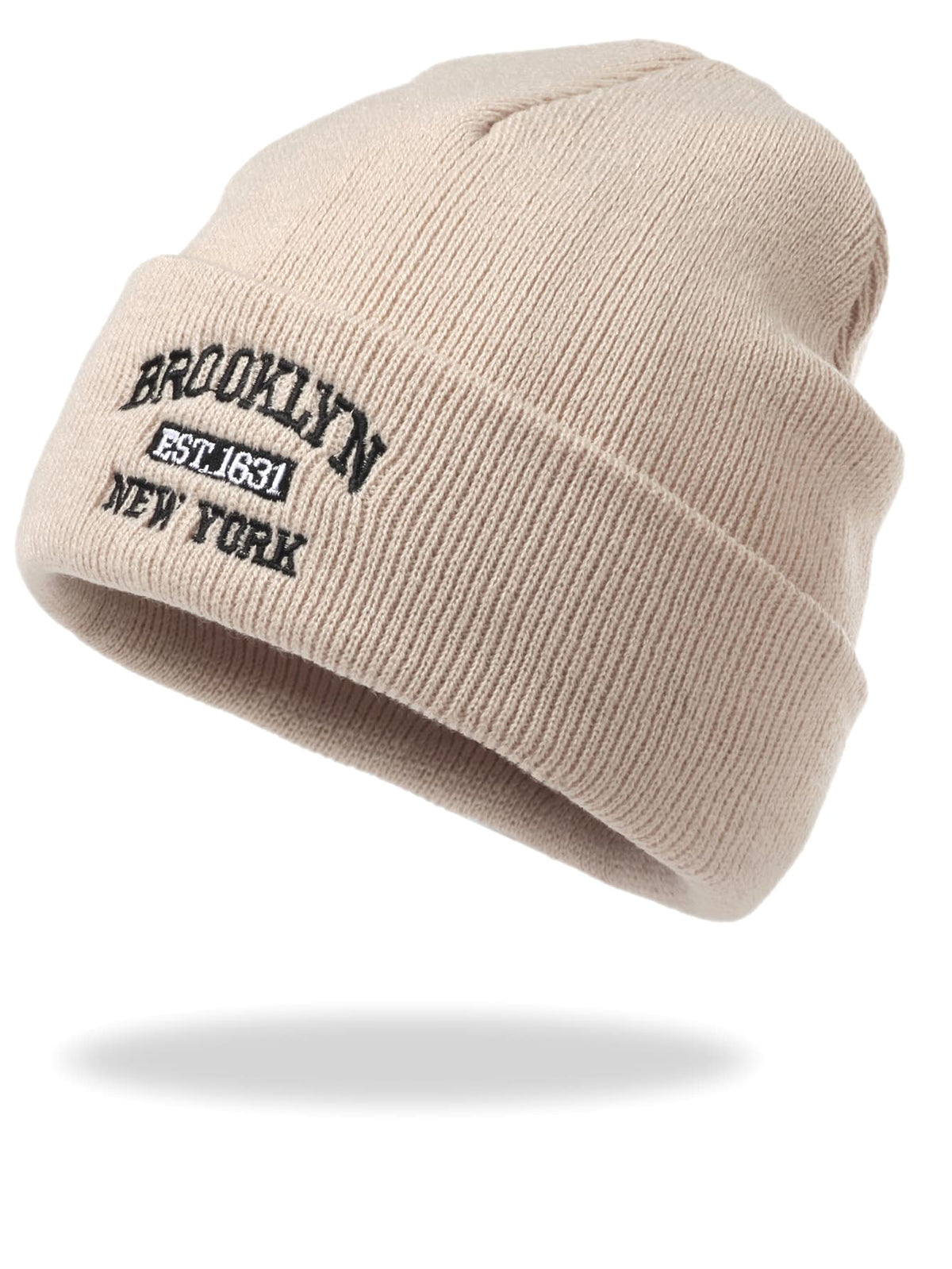 1 Pieza Gorro De Lana De ModabCon Detalle Impreso De Brooklyn