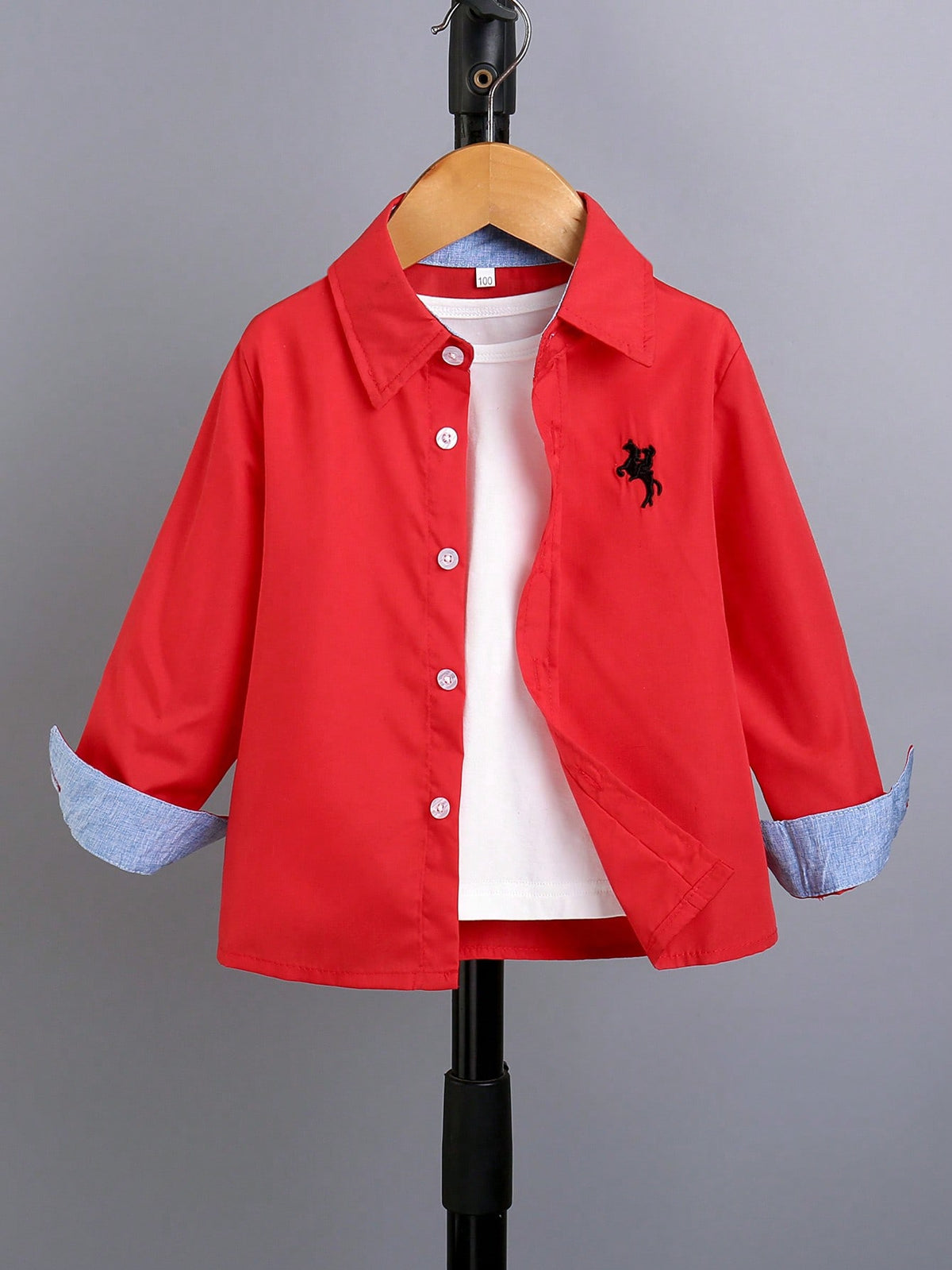 Camisa de Niños  Botón delantero Animal Dinosaurios Casual