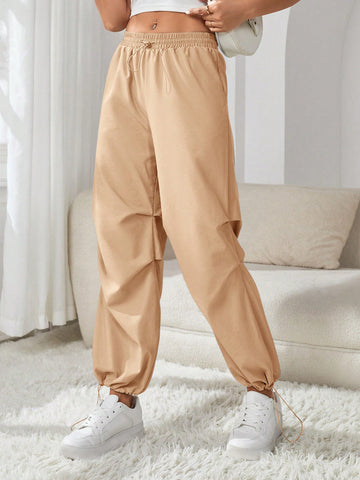 Pantalones Cortaviento Con Cintura Ajustable Con Cordón