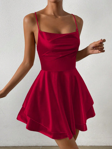 Vestido de verano sexy para mujer con tirantes espagueti y espalda descubierta