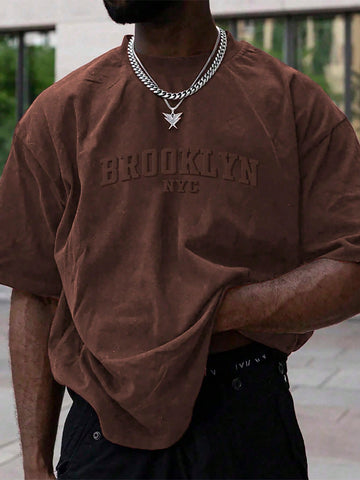 Camiseta De Hombre Con Impresión De Alfabeto