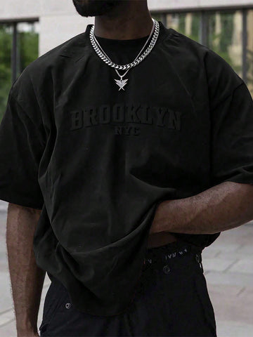 Camiseta De Hombre Con Impresión De Alfabeto