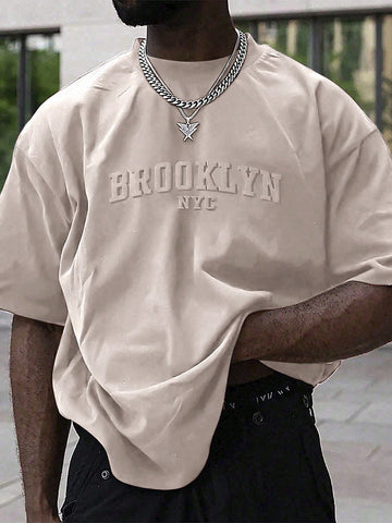 Camiseta De Hombre Con Impresión De Alfabeto