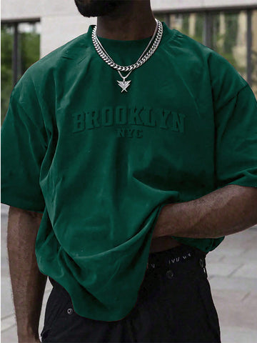 Camiseta De Hombre Con Impresión De Alfabeto
