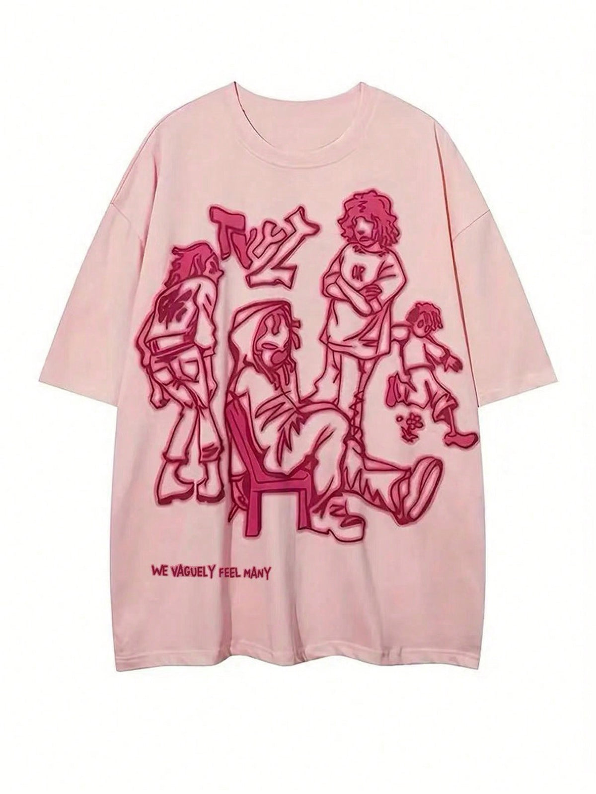 Camiseta Para Mujeres Con Estampado De Caracteres Y Letras