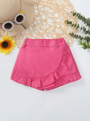 Shorts De Mezclilla, Lindo Para Bebé con Borde De Volante