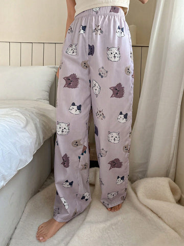 Pantalones de pijama para mujer con estampado de animales