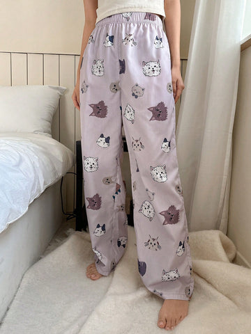 Pantalones de pijama para mujer con estampado de animales