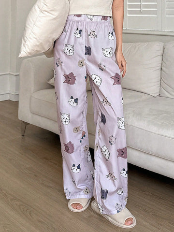 Pantalones de pijama para mujer con estampado de animales