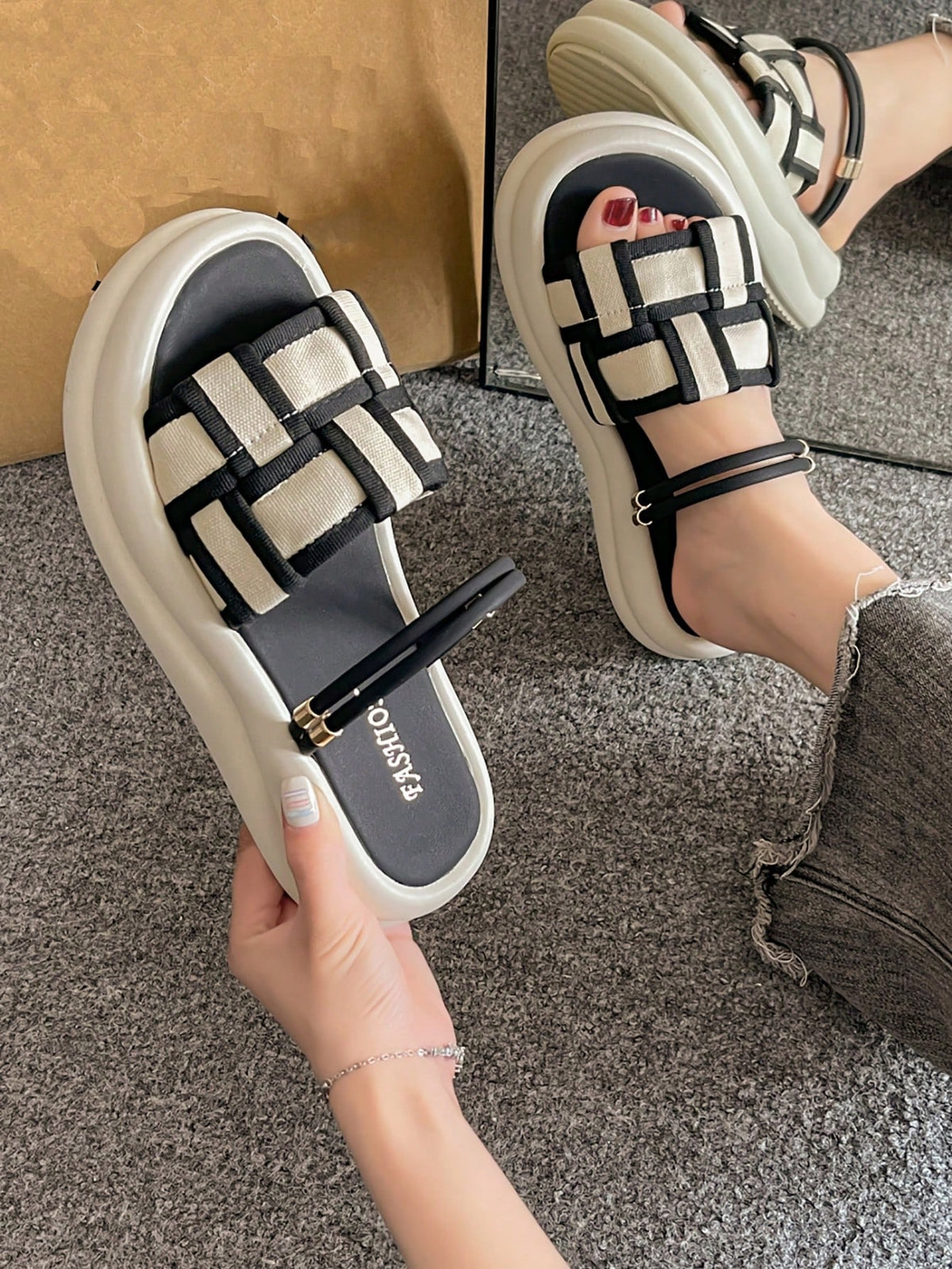 Sandalias de Mujer con diseño trenzado y plataforma