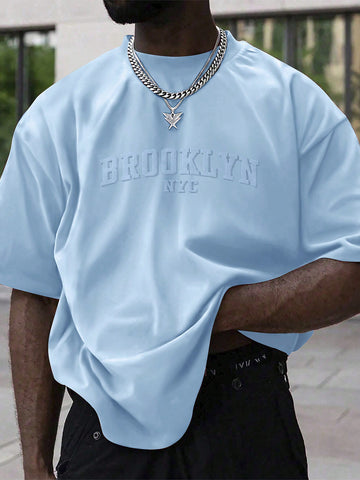Camiseta De Hombre Con Impresión De Alfabeto