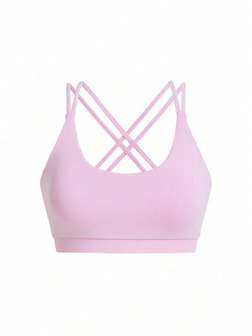 Conjunto deportivo de dos piezas de unicolor que incluye camiseta sin mangas, camiseta de manga corta y mallas