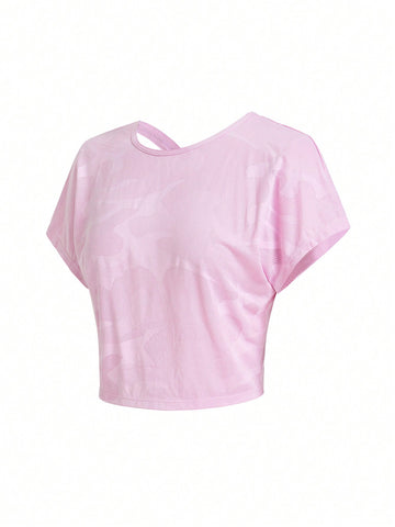Conjunto deportivo de dos piezas de unicolor que incluye camiseta sin mangas, camiseta de manga corta y mallas